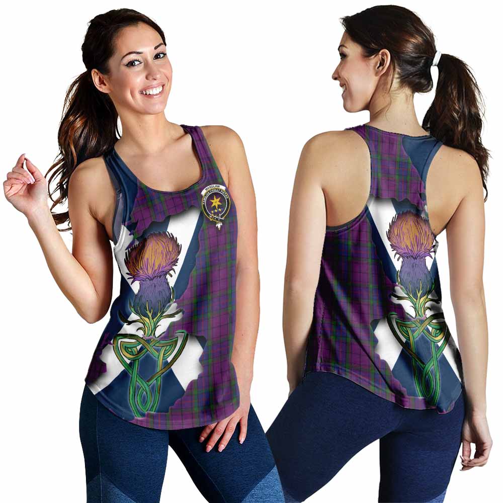 Tartan Vibes Clothing Wardlaw Tartan Family Crest Women's Racerback Tanks Scottish Thistle Celtic Inspired