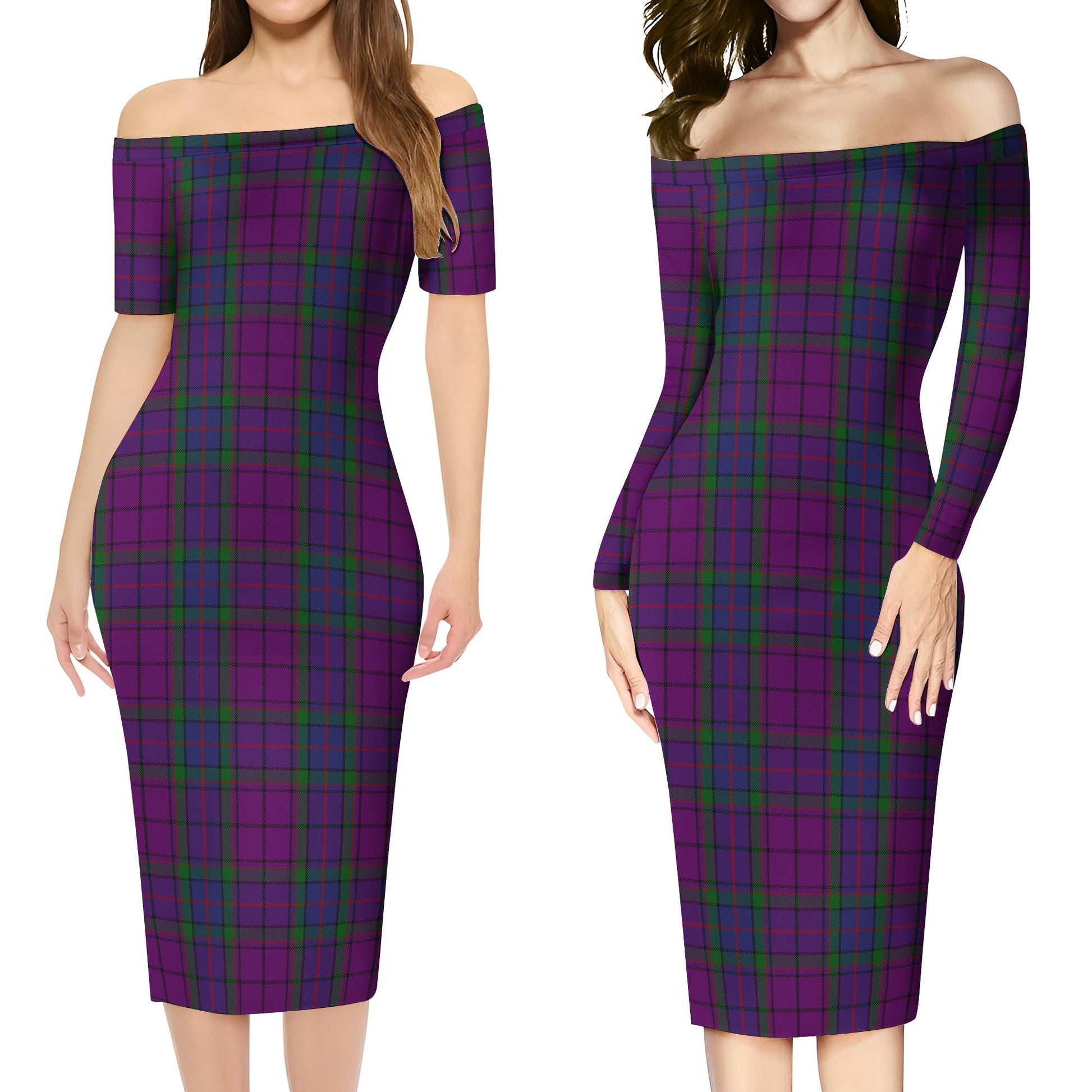 Wardlaw Tartan Off Shoulder Lady Dress Women's Dress - Tartanvibesclothing