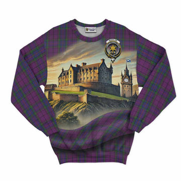 Tartan Vibes Clothing Wardlaw Tartan Family Crest Sweatshirt with Scottish Ancient Castle Style