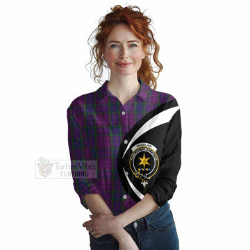 Tartan Vibes Clothing Wardlaw Tartan Women's Casual Shirt with Family Crest Circle Style
