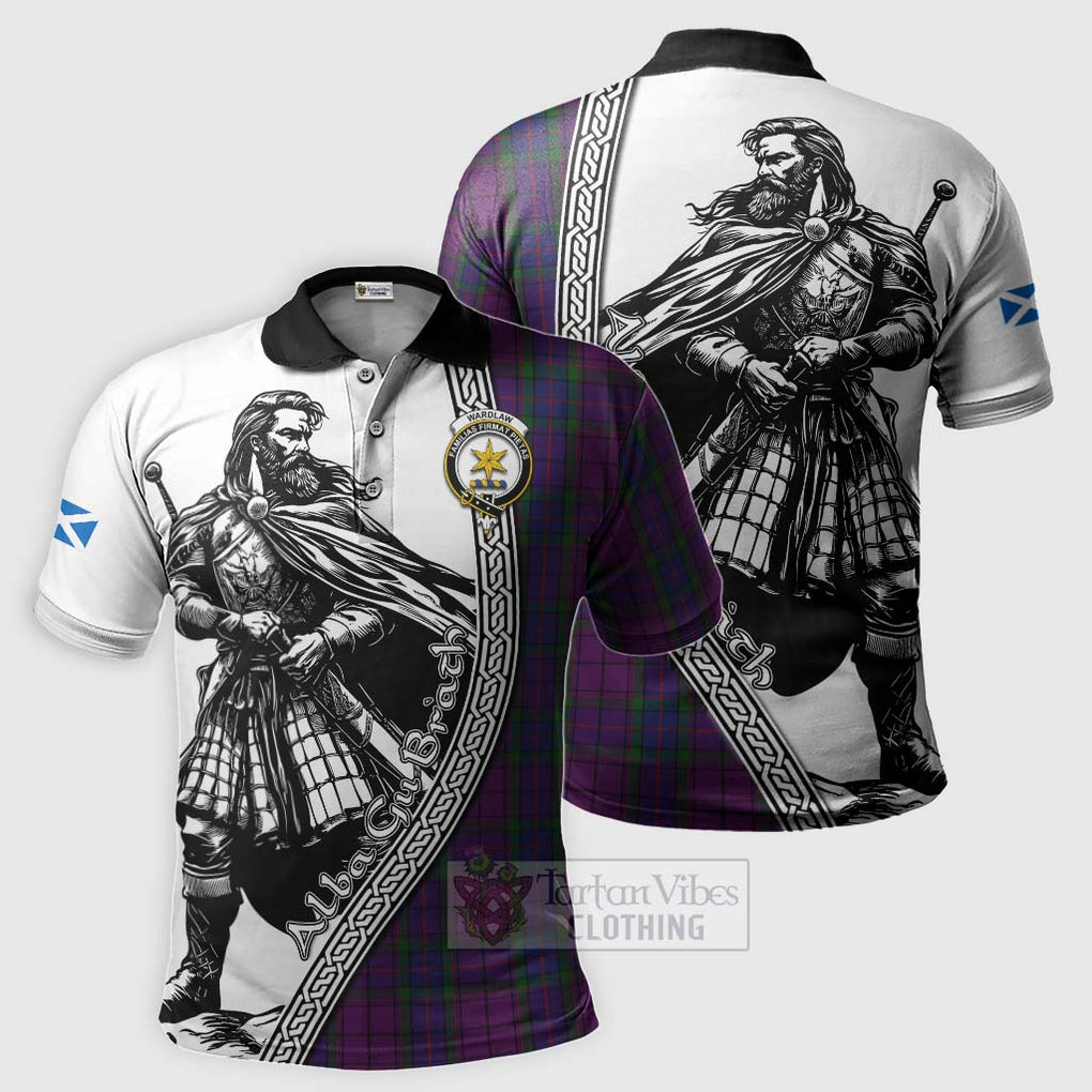 Tartan Vibes Clothing Wardlaw Tartan Clan Crest Polo Shirt with Highlander Warrior Celtic Style