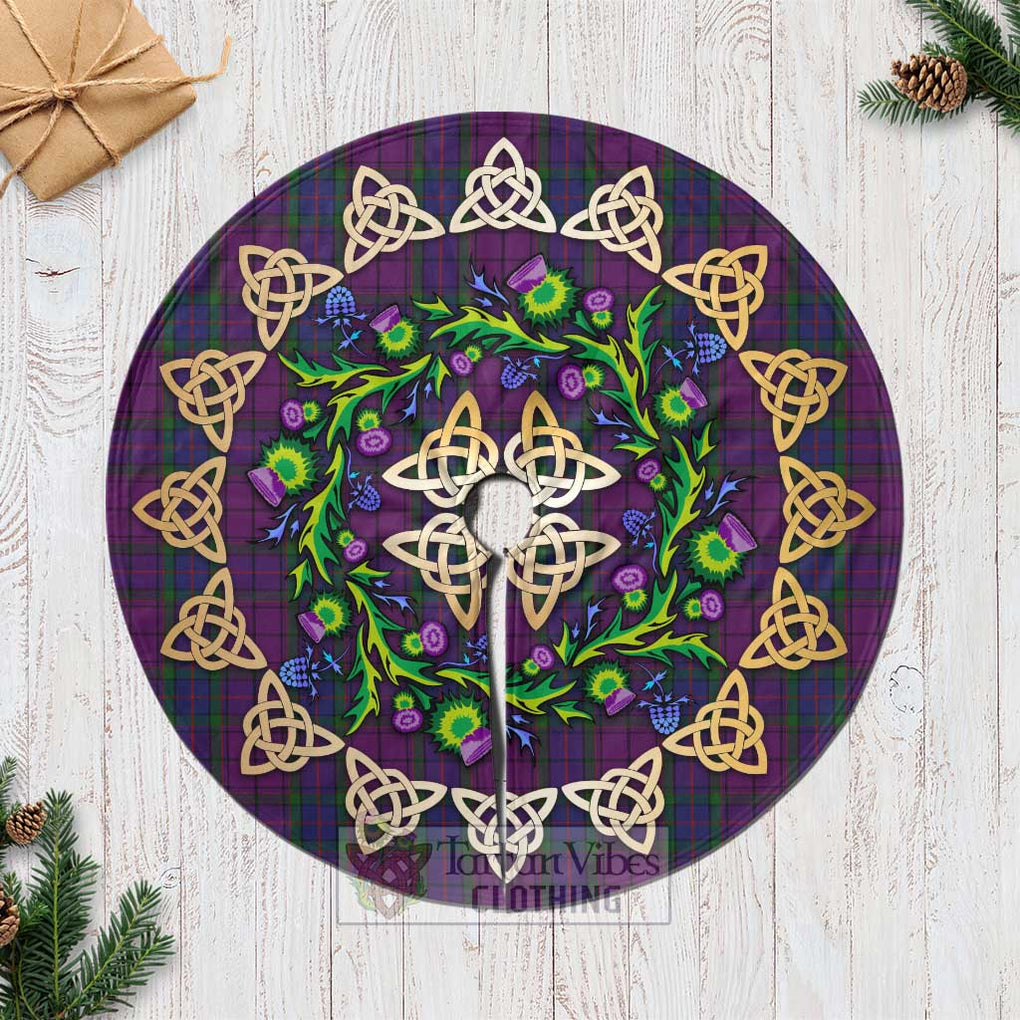 Wardlaw Tartan Christmas Tree Skirt with Thistle Celtic Knot Style Casual Tree Skirts - Tartan Vibes Clothing