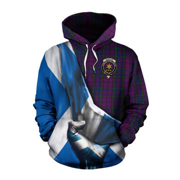 Tartan Vibes Clothing Wardlaw Tartan Cotton Hoodie with Family Crest Scotland Patriotic Style