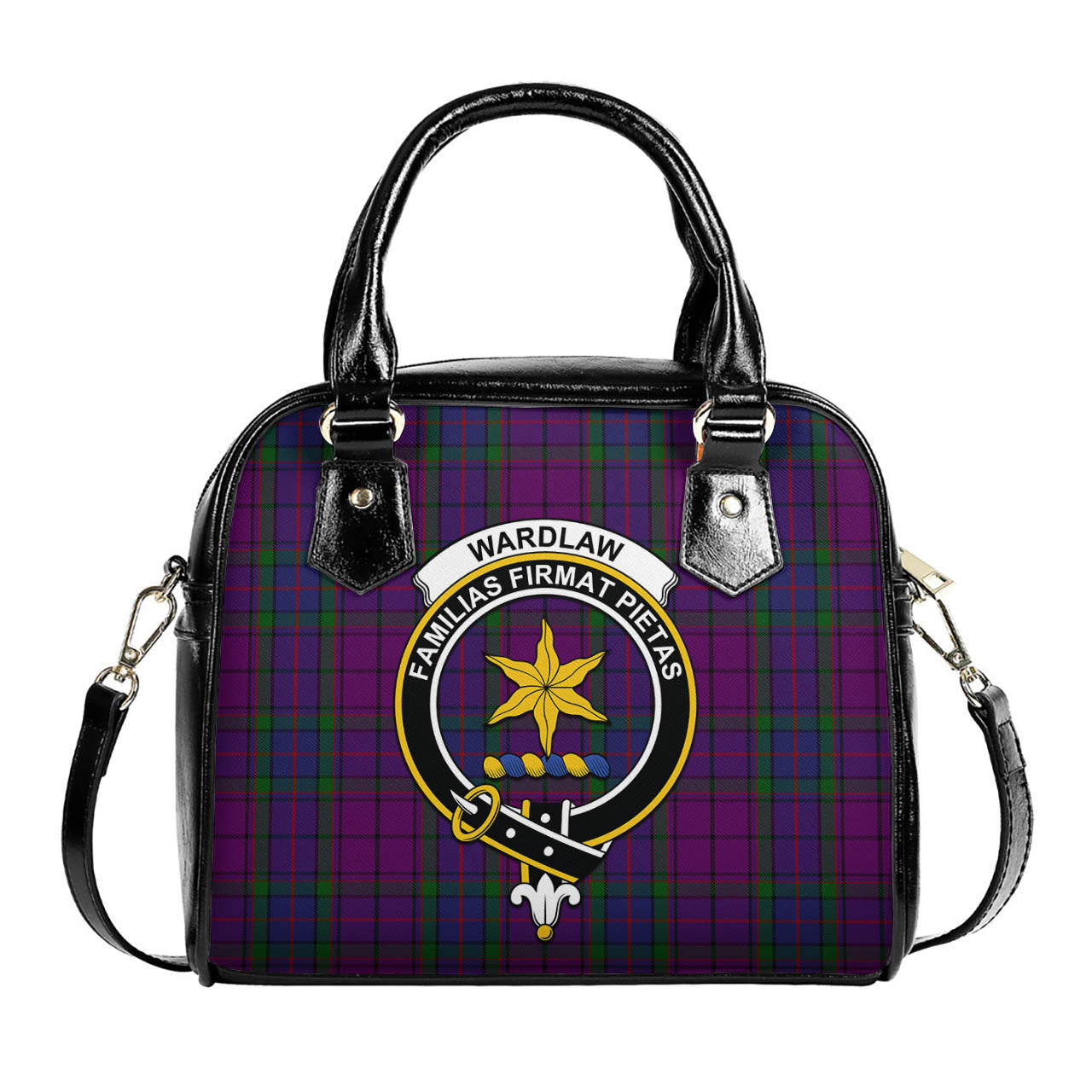 Wardlaw Tartan Shoulder Handbags with Family Crest One Size 6*25*22 cm - Tartanvibesclothing