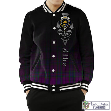 Tartan Vibes Clothing Wardlaw Tartan Baseball Jacket Featuring Alba Gu Brath Family Crest Celtic Inspired
