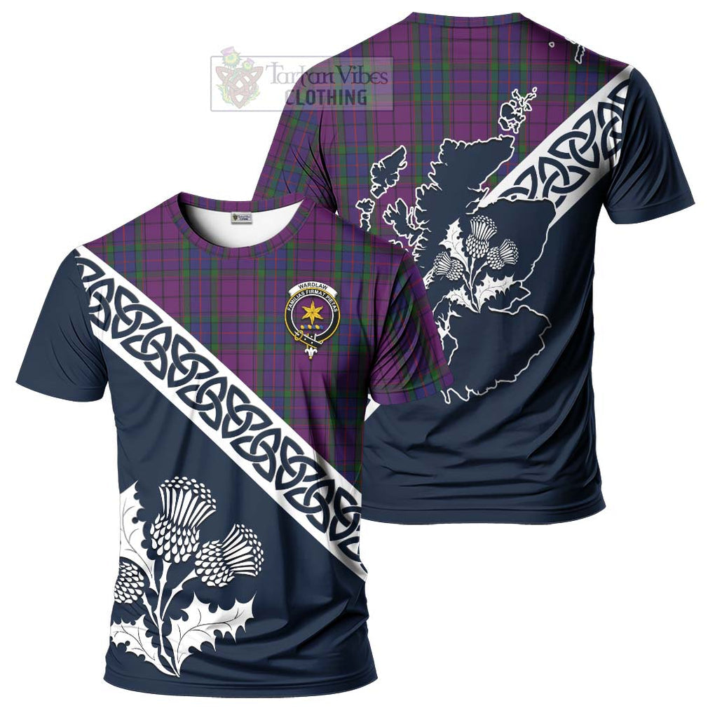 Wardlaw Tartan T-Shirt Featuring Thistle and Scotland Map Kid's Shirt - Tartanvibesclothing Store