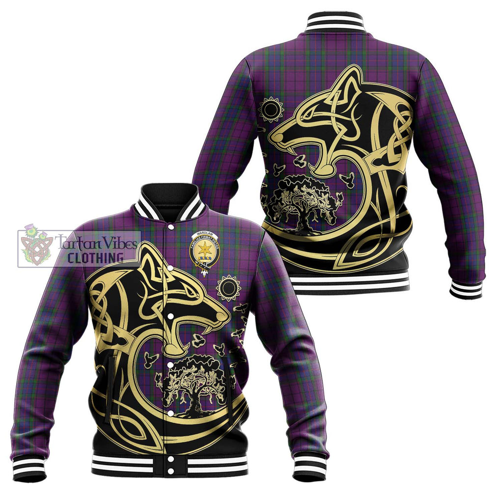 Wardlaw Tartan Baseball Jacket with Family Crest Celtic Wolf Style Unisex - Tartan Vibes Clothing