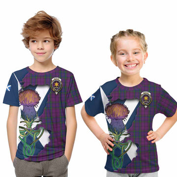 Tartan Vibes Clothing Wardlaw Tartan Family Crest Kid T-Shirt Scottish Thistle Celtic Inspired
