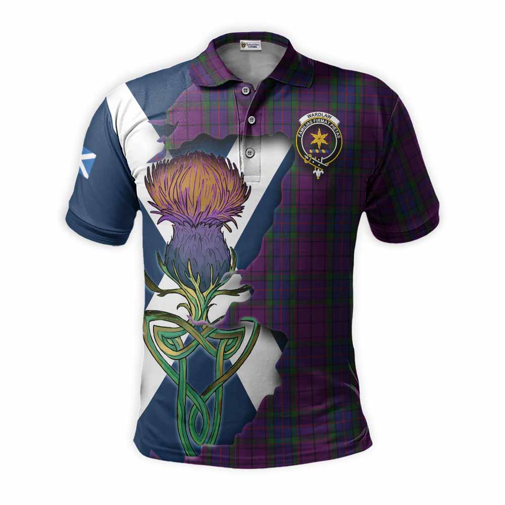 Tartan Vibes Clothing Wardlaw Tartan Family Crest Polo Shirt Scottish Thistle Celtic Inspired