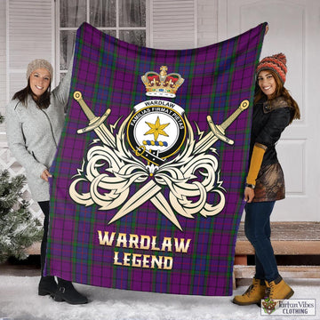 Wardlaw Tartan Blanket with Clan Crest and the Golden Sword of Courageous Legacy