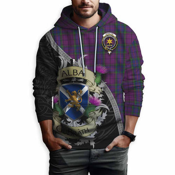 Tartan Vibes Clothing Wardlaw Tartan Family Crest Hoodie Lion Rampant Royal Thistle Shield Celtic Inspired