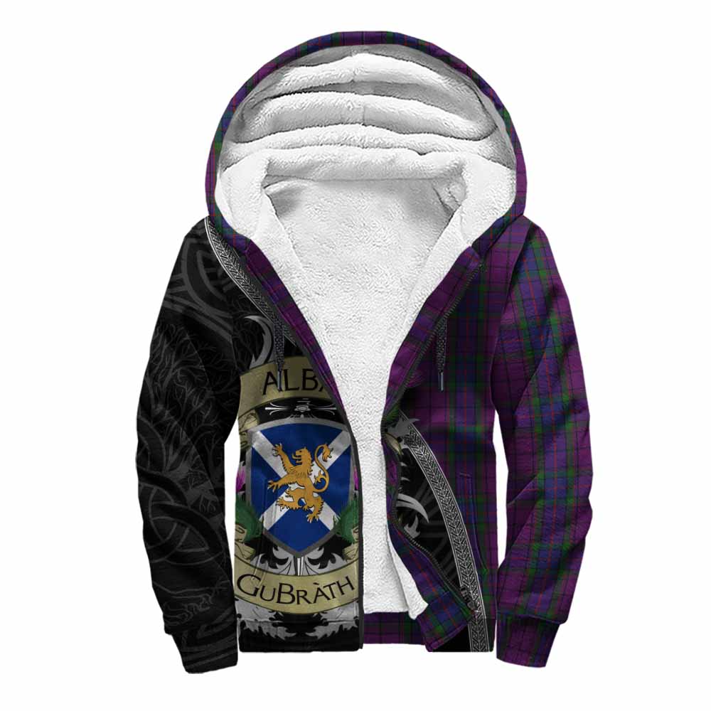 Tartan Vibes Clothing Wardlaw Tartan Family Crest Sherpa Hoodie Lion Rampant Royal Thistle Shield Celtic Inspired