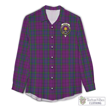 Tartan Vibes Clothing Wardlaw Tartan Womens Casual Shirt with Family Crest