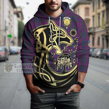 Wardlaw Tartan Hoodie with Family Crest Celtic Wolf Style Zip Hoodie - Tartan Vibes Clothing