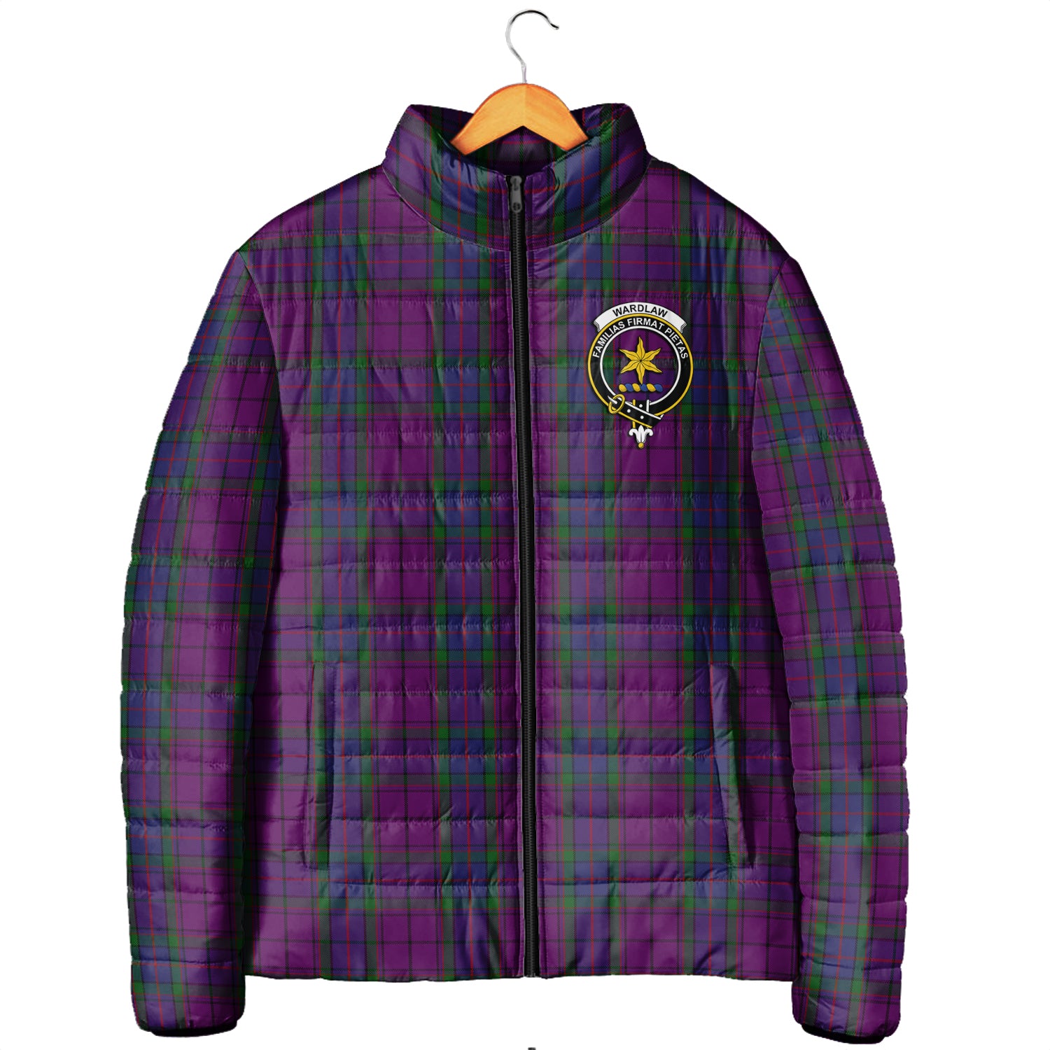 Wardlaw Tartan Padded Jacket with Family Crest Men's Padded Jacket - Tartan Vibes Clothing