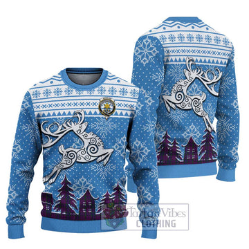 Wardlaw Clan Christmas Ugly Sweater Celtic Reindeer Style