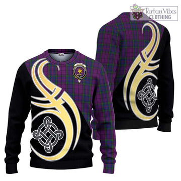 Wardlaw Tartan Knitted Sweater with Family Crest and Celtic Symbol Style Unisex - Tartan Vibes Clothing