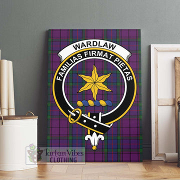 Wardlaw Tartan Canvas Print Wall Art with Family Crest