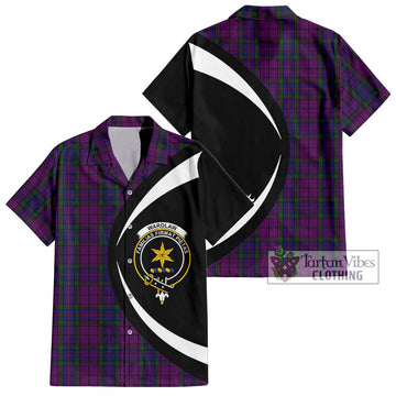 Wardlaw Tartan Short Sleeve Button Up with Family Crest Circle Style Kid - Tartan Vibes Clothing
