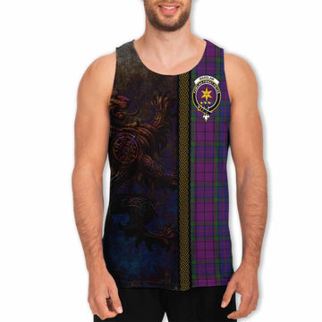 Tartan Vibes Clothing Wardlaw Tartan Family Crest Men's Tank Top Alba Gu Brath Be Brave Lion Ancient Style