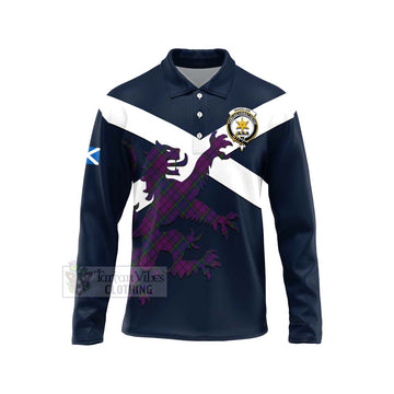 Wardlaw Tartan Lion Rampant Long Sleeve Polo Shirt Proudly Display Your Heritage with Alba Gu Brath and Clan Name