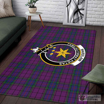 Wardlaw Tartan Area Rug with Family Crest