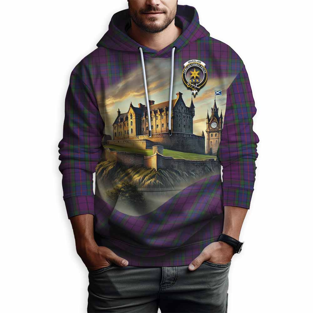 Tartan Vibes Clothing Wardlaw Tartan Family Crest Hoodie with Scottish Ancient Castle Style