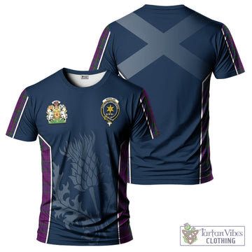 Tartan Vibes Clothing Wardlaw Tartan T-Shirt with Family Crest and Scottish Thistle Vibes Sport Style