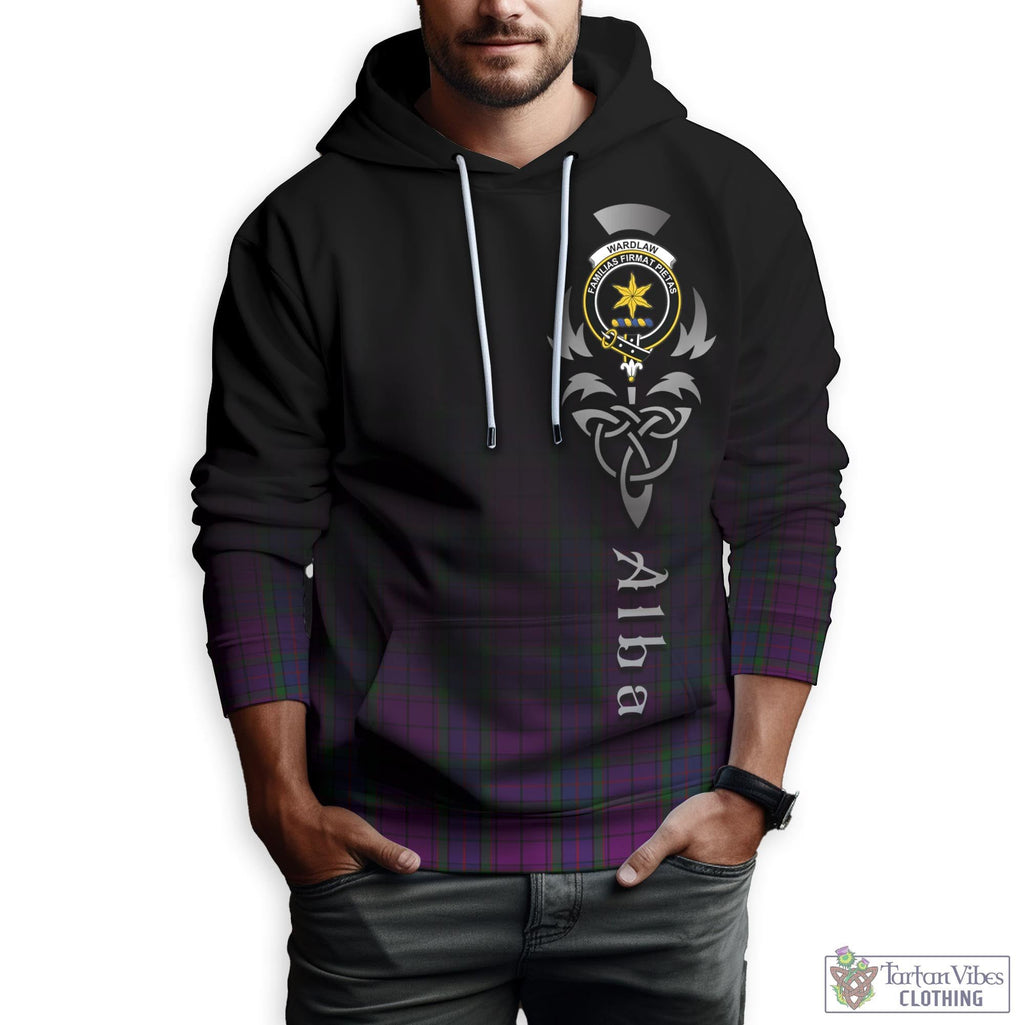 Tartan Vibes Clothing Wardlaw Tartan Hoodie Featuring Alba Gu Brath Family Crest Celtic Inspired
