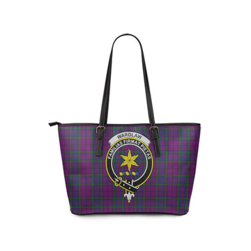 Wardlaw Tartan Leather Tote Bag with Family Crest