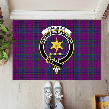 Wardlaw Tartan Rubber Doormat with Family Crest