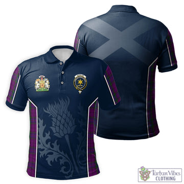 Wardlaw Tartan Men's Polo Shirt with Family Crest and Scottish Thistle Vibes Sport Style