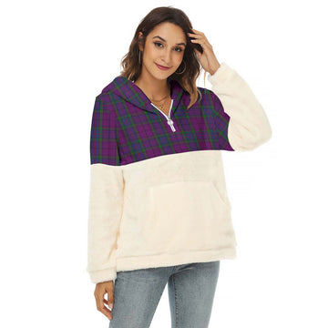 Wardlaw Tartan Women's Borg Fleece Hoodie With Half Zip Female - Tartan Vibes Clothing