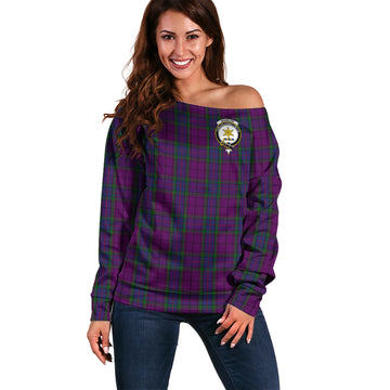 Wardlaw Tartan Off Shoulder Women Sweater with Family Crest