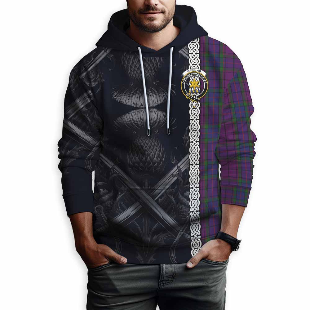 Tartan Vibes Clothing Wardlaw Tartan Hoodie with Family Crest Cross Sword Thistle Celtic Vibes
