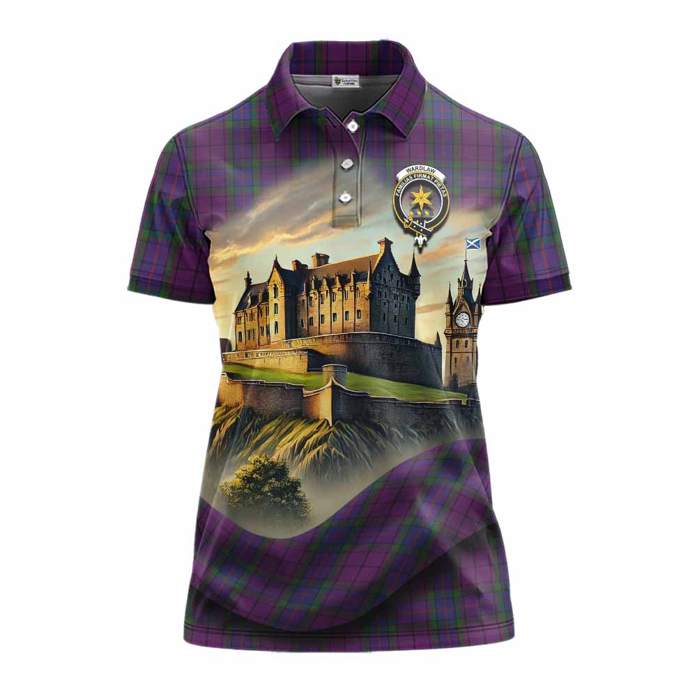Tartan Vibes Clothing Wardlaw Tartan Family Crest Women's Polo Shirt with Scottish Ancient Castle Stype