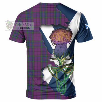 Tartan Vibes Clothing Wardlaw Tartan Family Crest T-Shirt Scottish Thistle Celtic Inspired