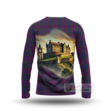 Tartan Vibes Clothing Wardlaw Tartan Family Crest Long Sleeve T-Shirt with Scottish Ancient Castle Style