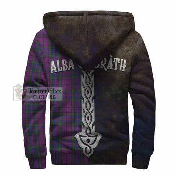 Wardlaw Tartan Family Crest Sherpa Hoodie Alba Gu Brath Be Brave Lion Ancient Style