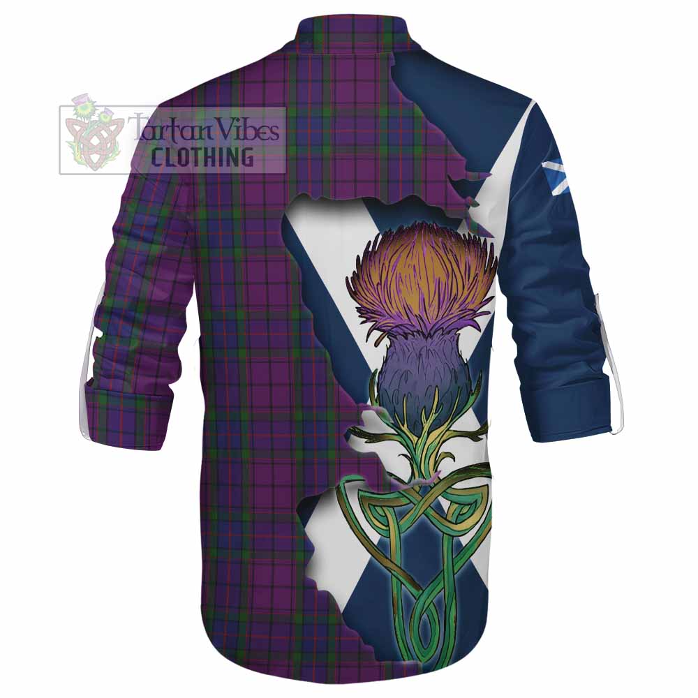 Tartan Vibes Clothing Wardlaw Tartan Family Crest Ghillie Kilt Shirt Scottish Thistle Celtic Inspired