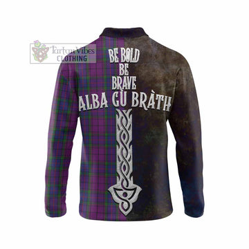 Wardlaw Tartan Family Crest Long Sleeve Polo Shirt Alba Gu Brath Be Brave Lion Ancient Style