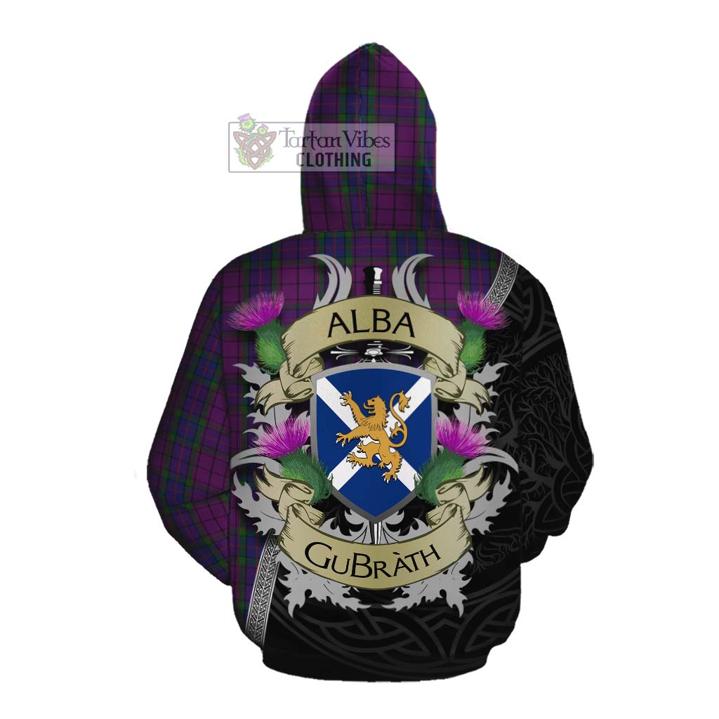 Tartan Vibes Clothing Wardlaw Tartan Family Crest Cotton Hoodie Lion Rampant Royal Thistle Shield Celtic Inspired