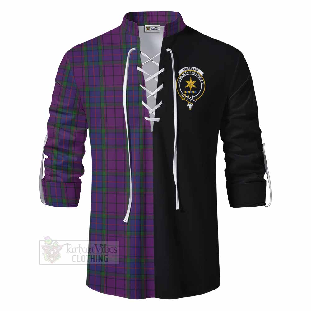 Tartan Vibes Clothing Wardlaw Tartan Ghillie Kilt Shirt with Family Crest and Half Of Me Style