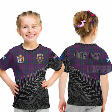 Wardlaw Crest Tartan Kid T-Shirt with New Zealand Silver Fern Half Style