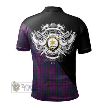 Wardlaw Tartan Polo Shirt with Family Crest and Military Logo Style - Tartan Vibes Clothing