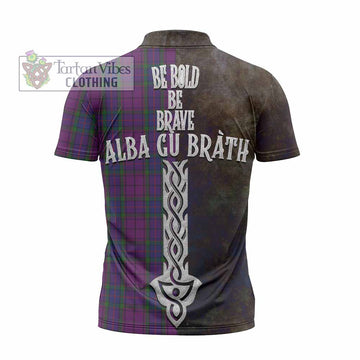 Wardlaw Tartan Family Crest Zipper Polo Shirt Alba Gu Brath Be Brave Lion Ancient Style