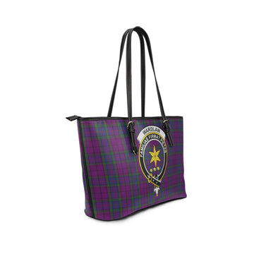Wardlaw Tartan Leather Tote Bag with Family Crest