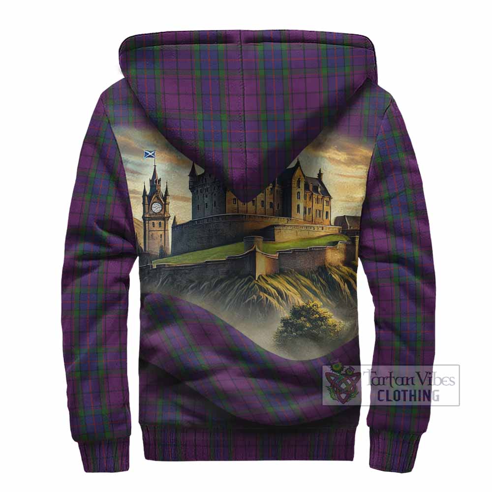 Tartan Vibes Clothing Wardlaw Tartan Family Crest Sherpa Hoodie with Scottish Ancient Castle Style