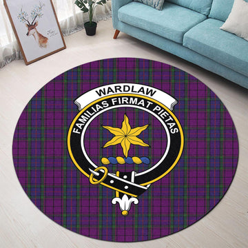 Wardlaw Tartan Round Rug with Family Crest