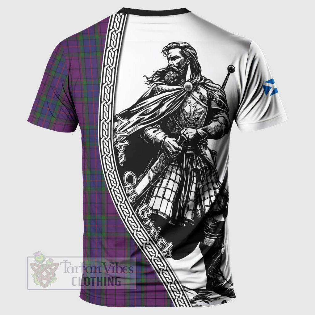 Wardlaw Tartan Clan Crest T-Shirt with Highlander Warrior Celtic Style - Tartan Vibes Clothing